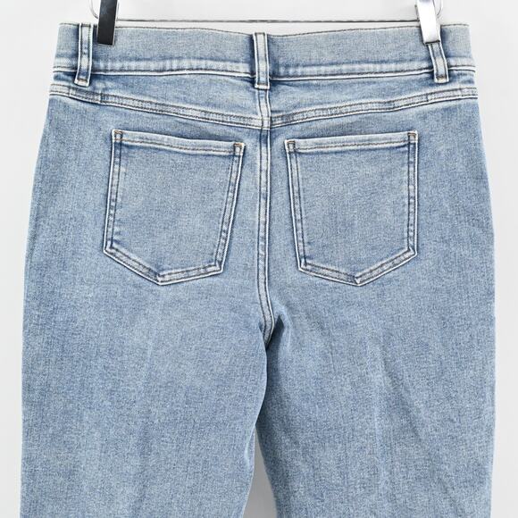 SPANX Jeans Womens Size LP Kick Flare Indigo Sky Pull On Stretch Blue Denim NEW - Picture 5 of 13